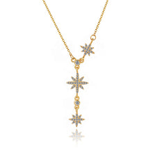 Load image into Gallery viewer, The Spice Temple – Gold Three Star Lariat Necklace (US ONLY)