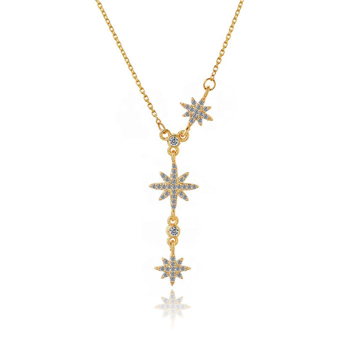 The Spice Temple – Gold Three Star Lariat Necklace (US ONLY)