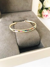 Load image into Gallery viewer, Blue Evil Eye Bracelet Set, Greek Bangle Bracelet, Seed Beads Bracelet
